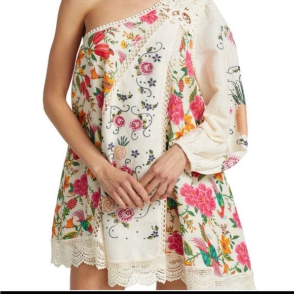 FARM Rio Floral One-Shoulder Mini Dress - Picture 1 of 12